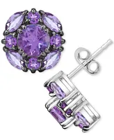 Amethyst (1-7/8 ct. t.w.) & Pink Amethyst (1 ct. t.w.) Cluster Stud Earrings in Sterling Silver