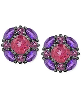 Multi-Gemstone Cluster Stud Earrings (3-5/8 ct. t.w.) in Sterling Silver