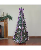 Northlight Pre- Lit Pre-decorated Pop - Up Artificial Christmas Tree With Clear Lights, 6'