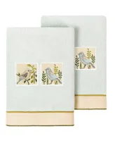 Linum Home Textiles Turkish Cotton Belinda Embellished Hand Towel Set, 2 Piece