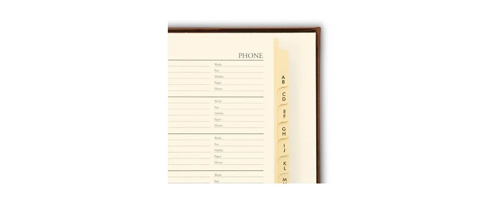 British Tan Bonded Leather Address Book 9" X 7" by Gallery Leather