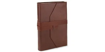 Wrap Soft Brown Italian Leather Journal with Lace Up Tie- Lined