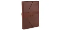 Wrap Soft Brown Italian Leather Journal with Lace Up Tie- Lined