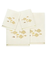 Linum Home Turkish Cotton Figi Embellished 4-Pc. Bath Towel Set