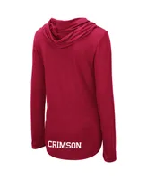 Women's Colosseum Crimson Harvard My Lover Long Sleeve Hoodie T-shirt