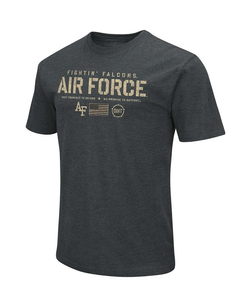 Men's Colosseum Heathered Black Air Force Falcons Oht Military-Inspired Appreciation Flag 2.0 T-shirt