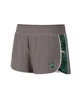 Women's Colosseum Gray and Green Michigan State Spartans Pamela Lined Shorts