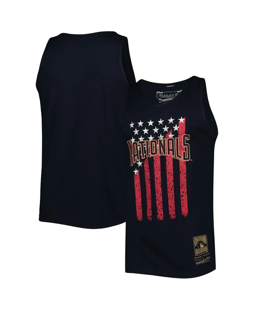 Men's Mitchell & Ness Navy Washington Nationals Cooperstown Collection Stars and Stripes Tank Top