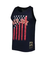 Men's Mitchell & Ness Navy Boston Red Sox Cooperstown Collection Stars and Stripes Tank Top