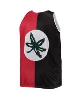 Men's Mitchell & Ness Eddie George Black, Scarlet Ohio State Buckeyes Sublimated Player Big and Tall Tank Top