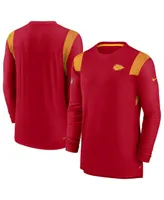 Men's Nike Red Kansas City Chiefs Sideline Tonal Logo Performance Player Long Sleeve T-shirt