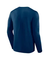 Men's Fanatics Deep Sea Blue Seattle Kraken Authentic Pro Core Collection Secondary Long Sleeve T-shirt