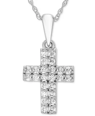 Diamond Cross 18" Pendant Necklace (1/5 ct. t.w.)