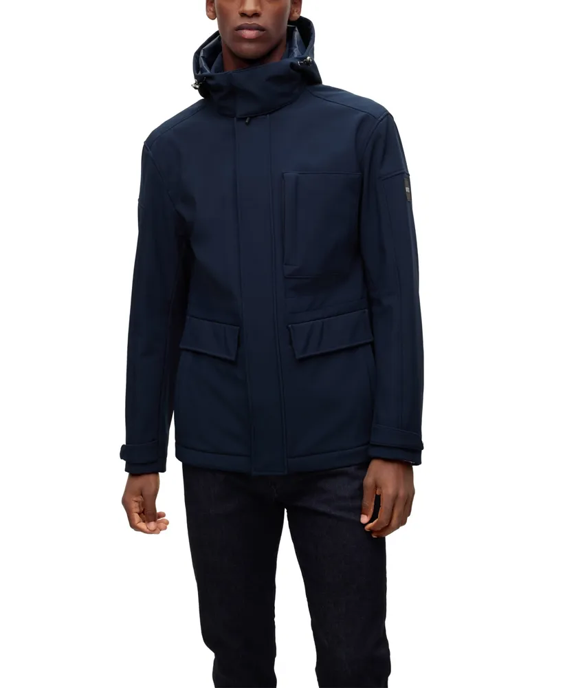 HUGO - Water-repellent puffer jacket with logo patch