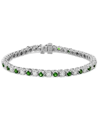 Effy Emerald (2-5/8 ct. t.w.) & Diamond (2-1/6 ct. t.w.) Tennis Bracelet in 14k White Gold