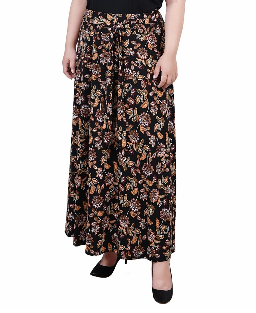 Ny Collection Plus Maxi with Sash Waist Tie Skirt