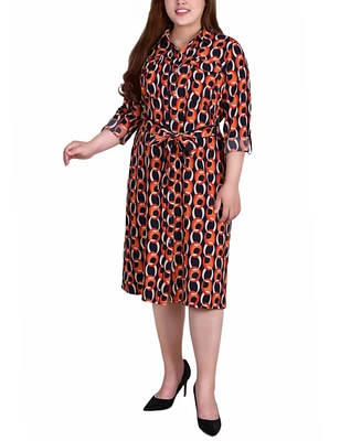 Ny Collection Plus Printed Shirt Dress