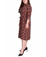 Ny Collection Plus Printed Shirt Dress