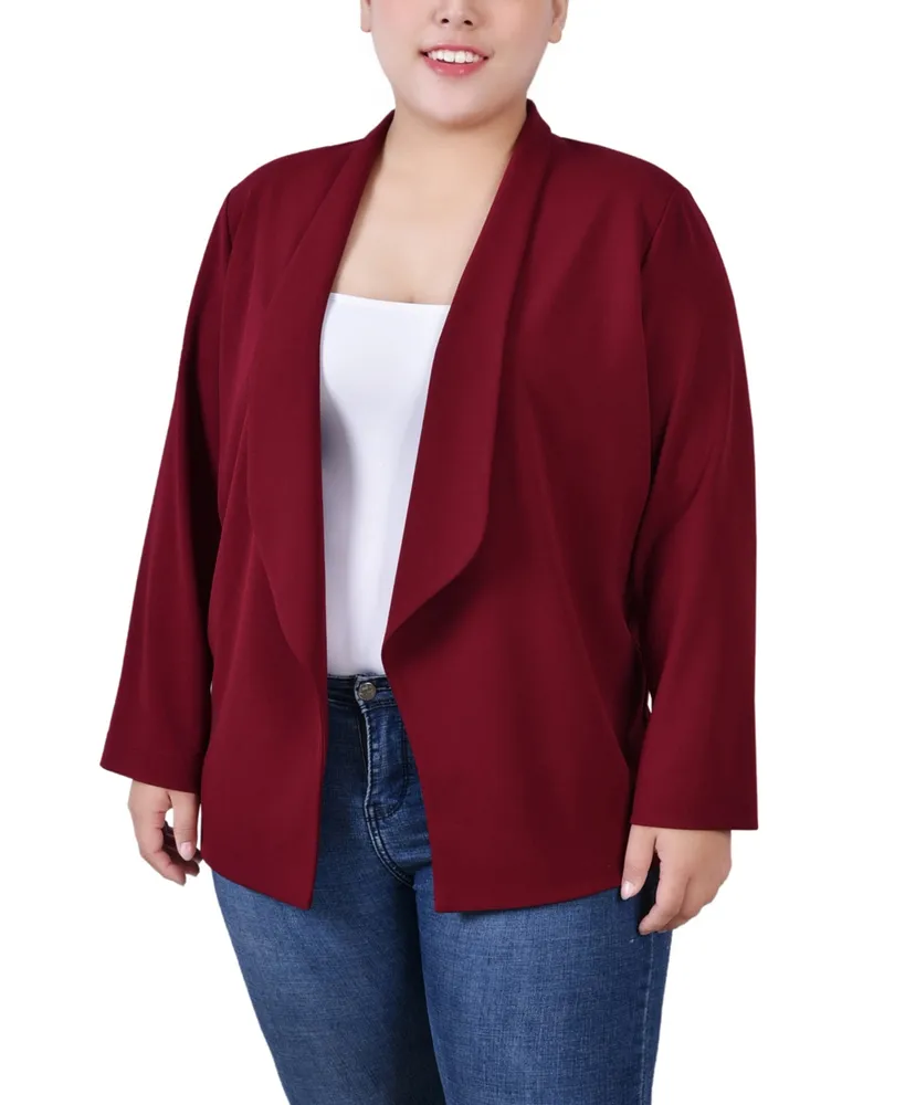 Ny Collection Plus Size 3/4 Sleeve Ponte Blazer