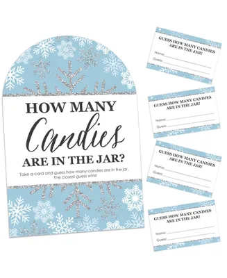 Winter Wonderland Snowflake Holiday Party and Winter Wedding Candy Guessing Game
