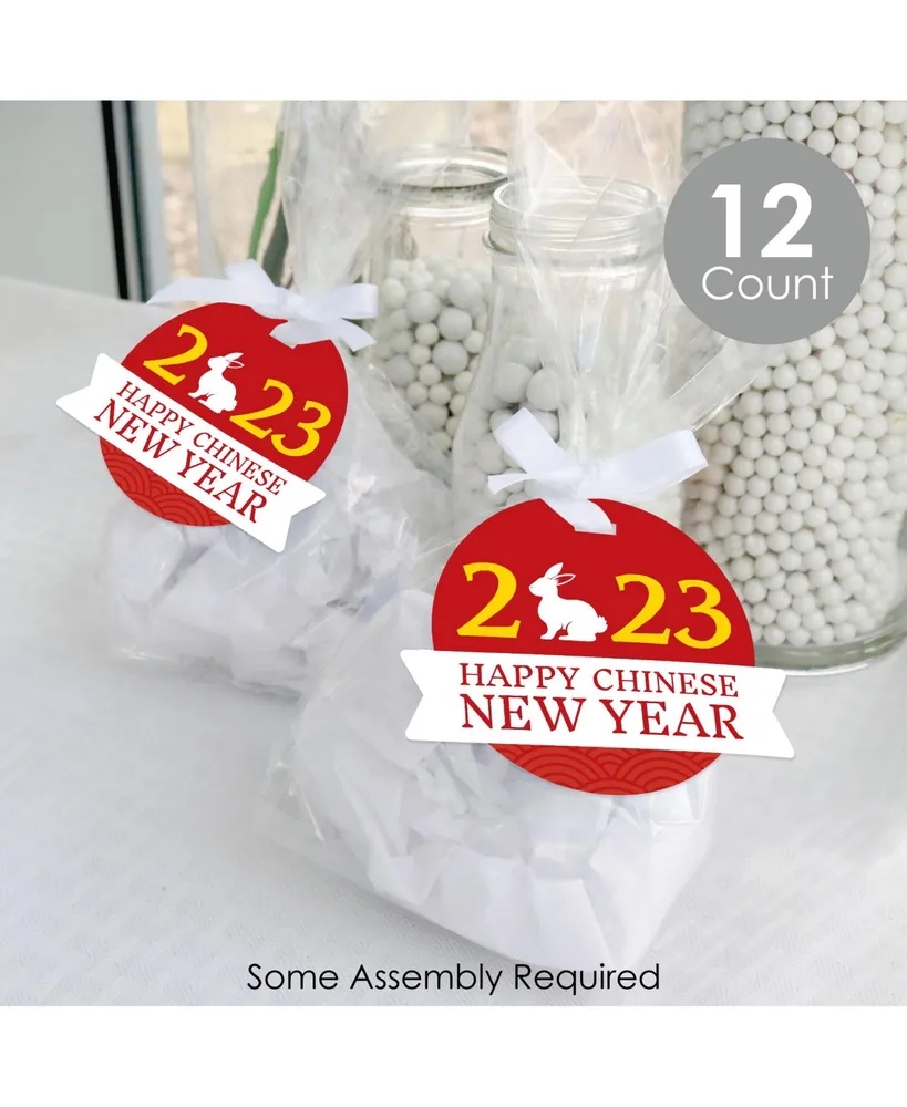 Big Dot of Happiness 2024 Year of the Dragon - Lunar New Year - Treat Bags With Tags - Set of 12