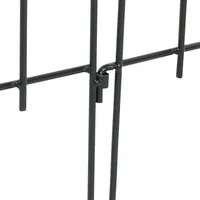 Sunnydaze Decor 5-Piece Bayonne Steel Finial Garden Border Fencing - 8 ft - Black