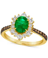 Le Vian Costa Smeralda Emeralds (7/8 ct. t.w.) & Diamond (5/8 ct. t.w.) Halo Ring in 14k Gold