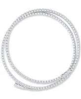 Cubic Zirconia Wrap Collar Necklace in Sterling Silver