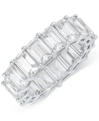 Cubic Zirconia Baguette Eternity Band in Sterling Silver