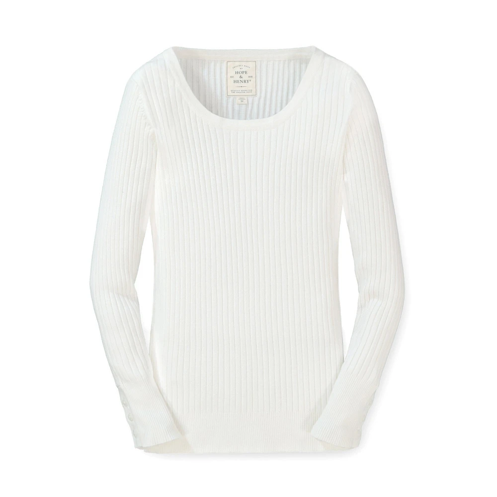 Hope & Henry Women's' Rib Knit Sweater Top