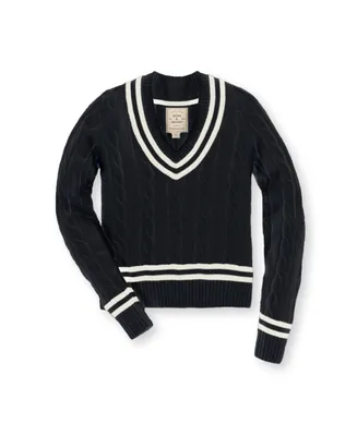 Hope & Henry Women's Long Sleeve V-Neck Cricket Sweater