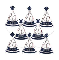 Batter Up - Baseball - Mini Cone Baby Shower or Birthday Small Party Hats - 8 Ct