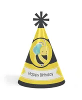 Honey Bee - Cone Happy Birthday Party Hats - Set of 8 (Standard Size)