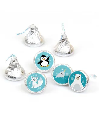 Arctic Polar Animals - Party Round Candy Sticker Favors (1 Sheet of 108)