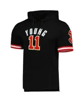 Men's Pro Standard Trae Young Black Atlanta Hawks Name and Number Short Sleeve Pullover Hoodie