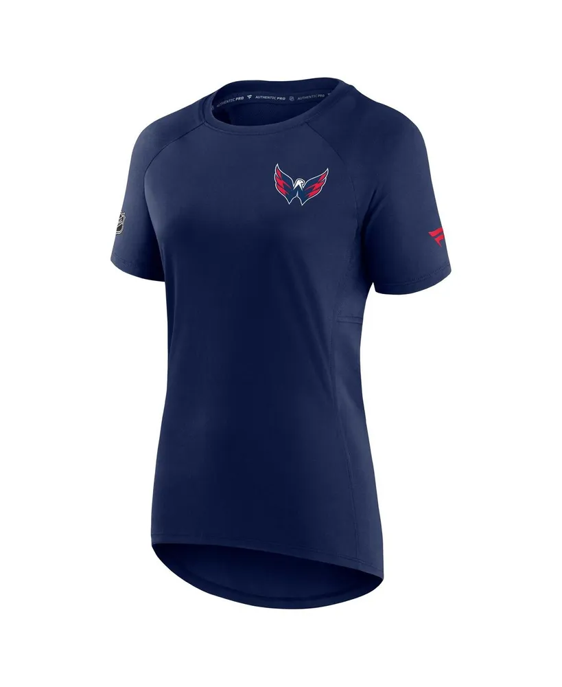 Women's Fanatics Navy Washington Capitals Authentic Pro Rink Raglan Tech T-shirt