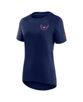 Women's Fanatics Navy Washington Capitals Authentic Pro Rink Raglan Tech T-shirt