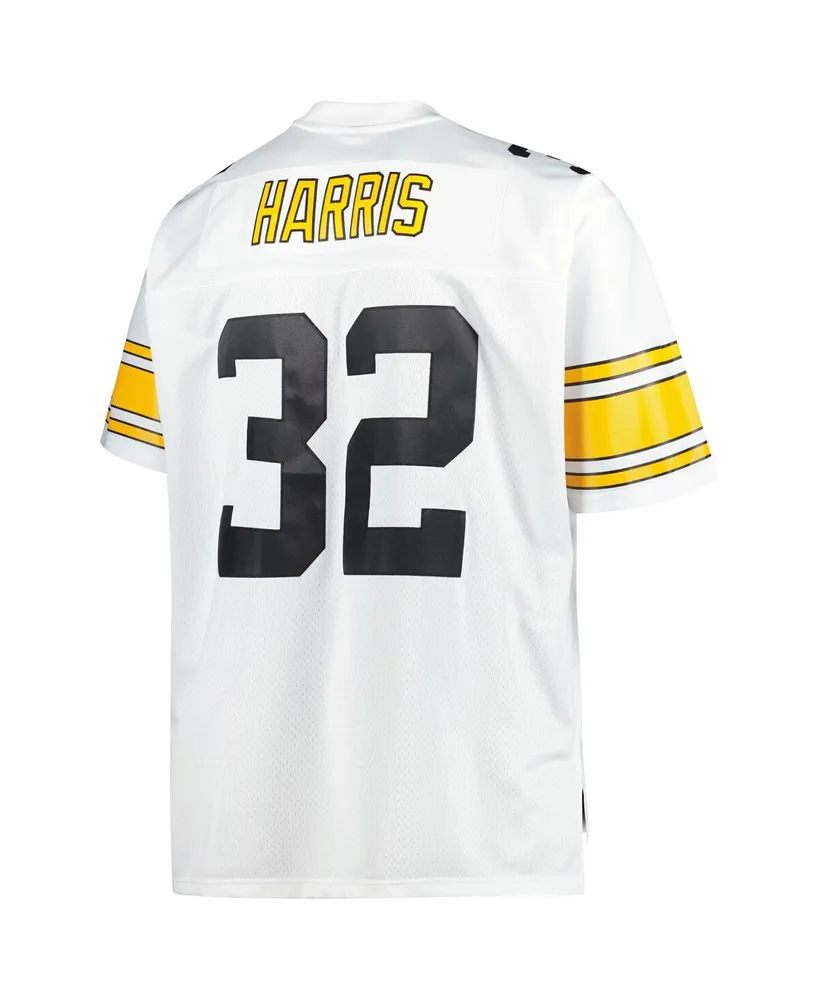 Men's Mitchell & Ness Franco Harris White Pittsburgh Steelers Big and Tall 1976 Retired Player Replica Jersey