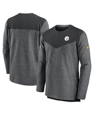Men's Nike Charcoal Pittsburgh Steelers Sideline Lockup Performance Quarter-zip Jacket