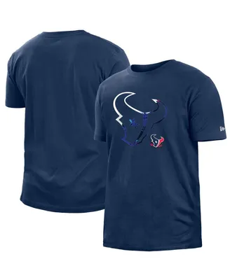 Men's New Era Navy Houston Texans 2022 Sideline Ink Dye T-shirt