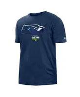 Men's New Era College Navy Seattle Seahawks 2022 Sideline Ink Dye T-shirt