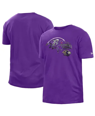 Men's New Era Purple Baltimore Ravens 2022 Sideline Ink Dye T-shirt