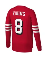 Men's Mitchell & Ness Steve Young Scarlet San Francisco 49ers Retired Player Name and Number Long Sleeve Top