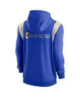 Men's Nike Royal Los Angeles Rams Performance Sideline Lockup Full-Zip Hoodie