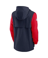Men's Nike Navy, Red New England Patriots Sideline Player Quarter-zip Hoodie