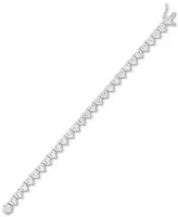 Cubic Zirconia Heart Tennis Bracelet in Sterling Silver