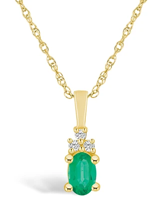 Macy's Emerald (1/2 Ct. t.w.) and Diamond Accent Pendant Necklace