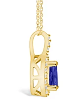 Macy's Tanzanite (7/8 Ct. t.w.) and Diamond (1/5 Halo Pendant Necklace
