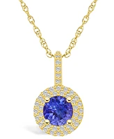 Macy's Tanzanite (-/ Ct. t.w.) and Diamond (/ Halo Pendant Necklace