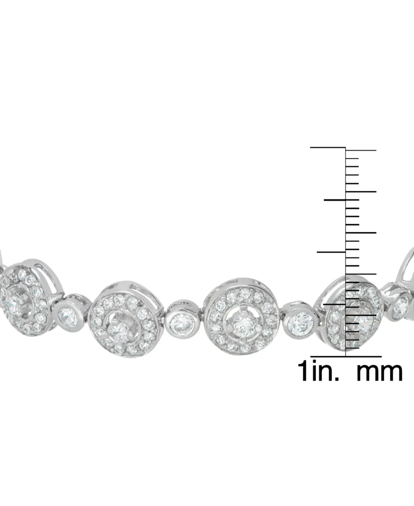 Macy's Fine Silver Plated Cubic Zirconia Circle Link Bracelet